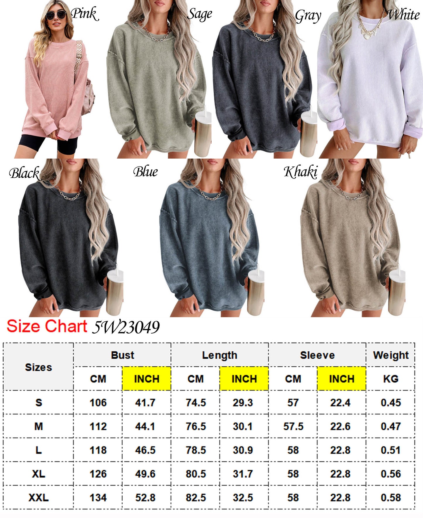 Corduroy Oversized Sweatshirt