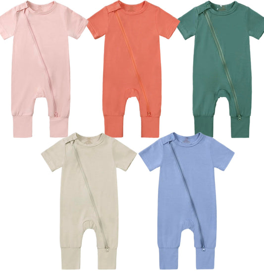 Short Sleeve 2 Way Bamboo Zipper